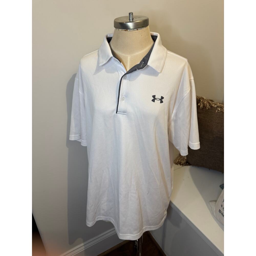 Under Armour Men's Tech Golf Polo Loose White XL